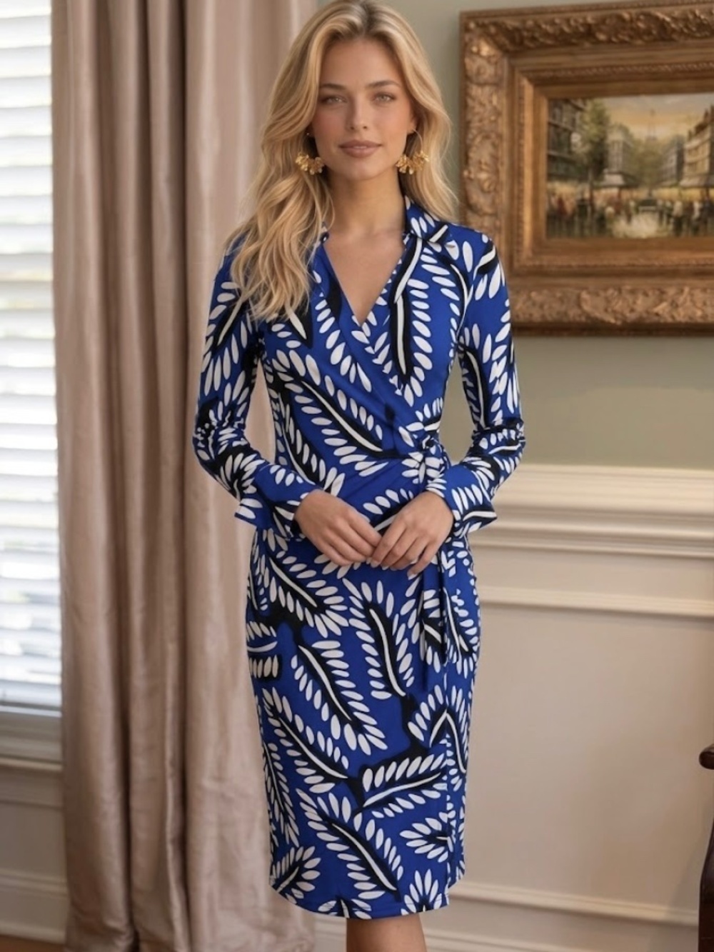 NWT Diane von Furstenberg DVF Jeanne Classic Floral Silk Knit Wrap Dress Size 10